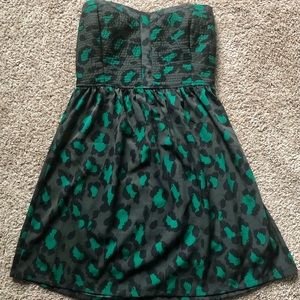 Teal Green Leopard print Hurley skater dress